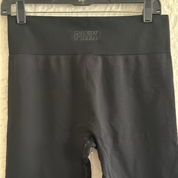 Victoria’s Secret Pink Black High Waisted Seamless Leggings Large - Picture 3 of 7